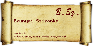 Brunyai Szironka névjegykártya